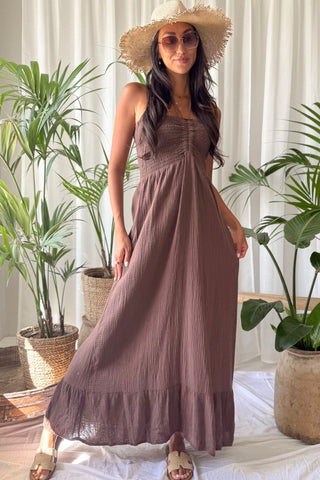 Gelato Club cotton dress, brown