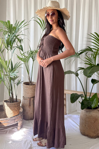 Gelato Club cotton dress, brown