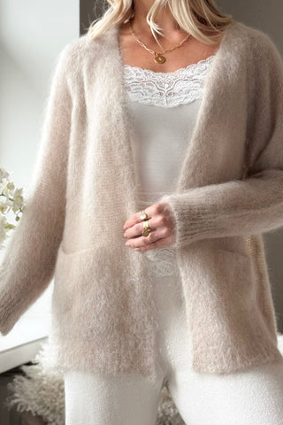 Gentleness mohairneuletakki, beige