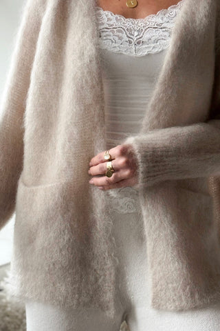 Gentleness mohairneuletakki, beige