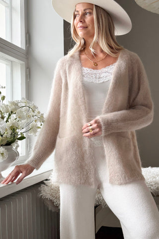 Gentleness mohairneuletakki, beige