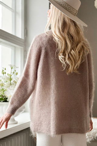 Gentleness mohairneuletakki, taupe