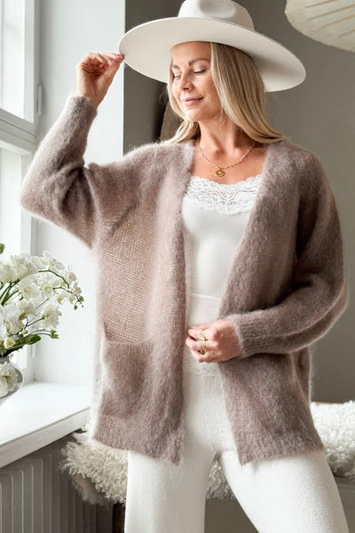 Gentleness mohair cardigan, taupe – BYPIAS