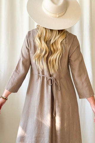 Grace pellavamekko, taupe