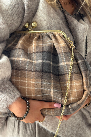 Granny-bag, beige check
