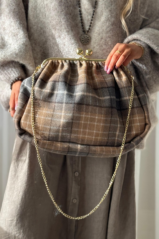 Granny-bag, beige check