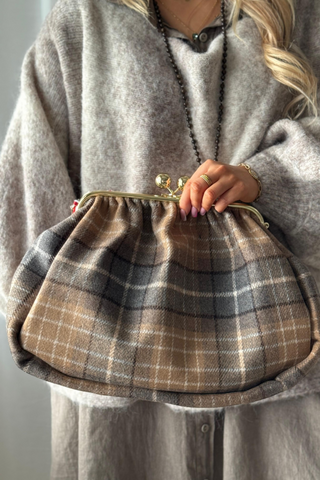 Granny-bag, beige check