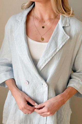 Haylee linen blazer, light blue