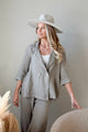 Haylee linen blazer, taupe