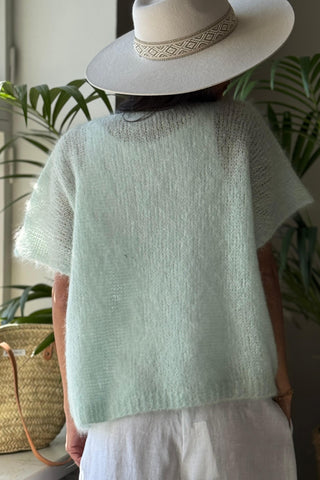 Honeylight mohair vest, aqua