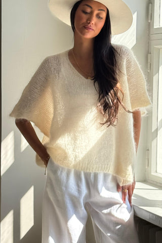 Honeylight mohair vest, vanilla