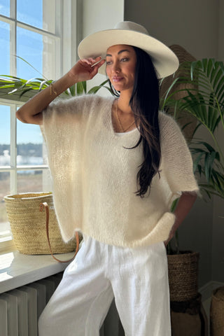 Honeylight mohair vest, vanilla