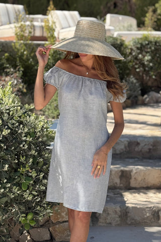 Isabel pellavamekko, blue stripe