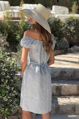 Isabel pellavamekko, blue stripe