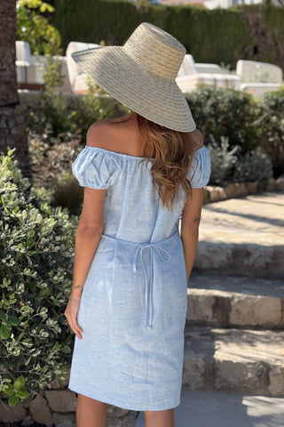 Isabel pellavamekko, oxford blue