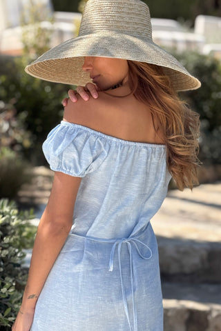 Isabel pellavamekko, oxford blue