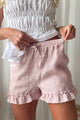 Isolde pellavashortsit, pink stripe