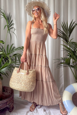 Jambi viskoosimekko, beige