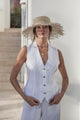 Jessica linen vest, white
