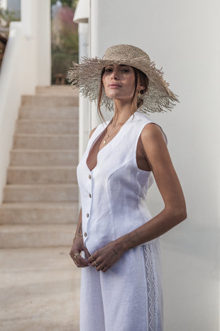 Jessica linen vest, white