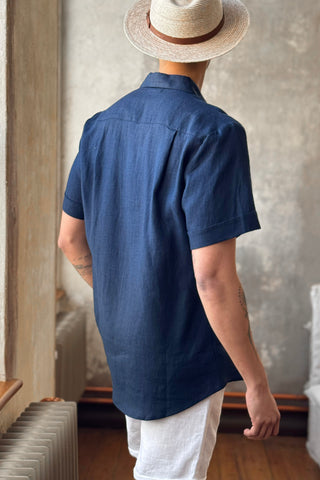 Johan linen shirt, navy