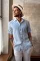 Johan linen shirt, oxford blue