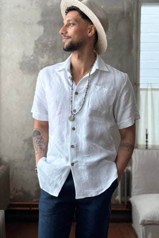 Johan linen shirt, white