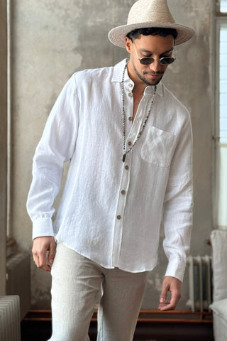 John linen shirt, white