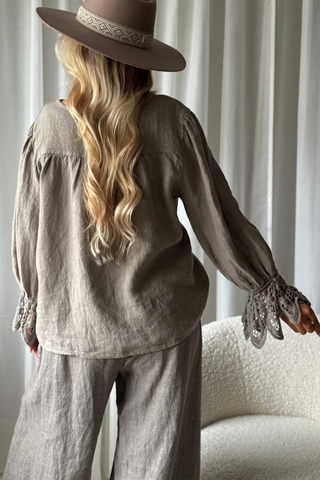 Julietta pellavapaita, taupe