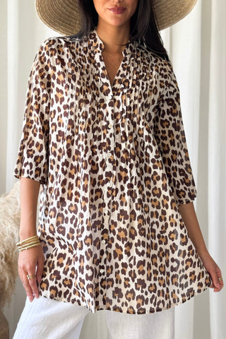 Catniss cotton tunic, lepoard sand