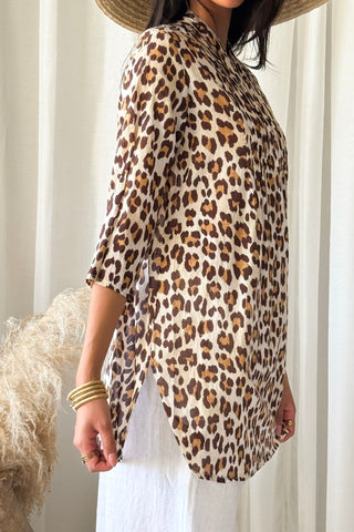 Catniss cotton tunic, lepoard sand