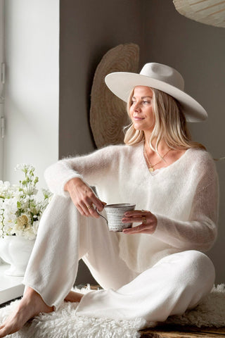 Kindness mohairneule, luonnonvalkoinen