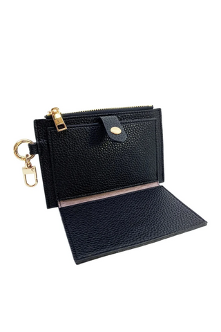 Card Holder & Coin Purse, Black/gold