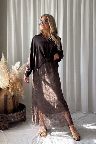 Lace Charm hame, chocolate