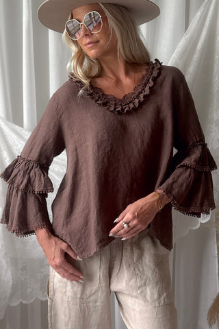 Lace frill pellavapaita, coffee