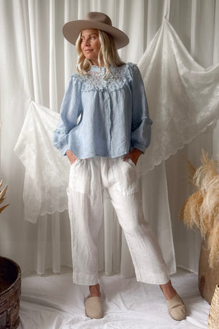 Lace muse pellavapaita, vaaleansininen
