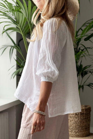 Lily pellavapaita, valkoinen