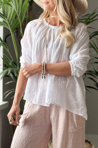 Lily pellavapaita, valkoinen