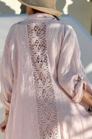 Louisa linen jacket, light pink