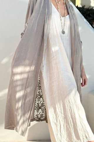 Louisa linen jacket, taupe