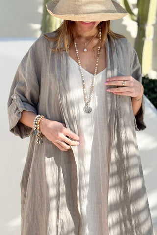 Louisa linen jacket, taupe