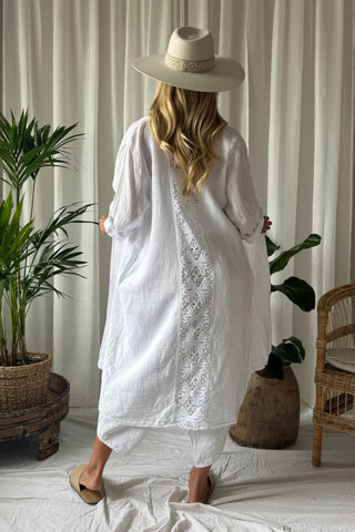 Louisa linen jacket, white 
