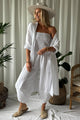 Louisa linen jacket, white 