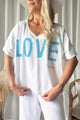 Love t-paita, valkoinen-vaaleansininen