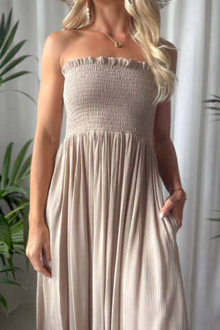 Luro viskoosimekko, beige