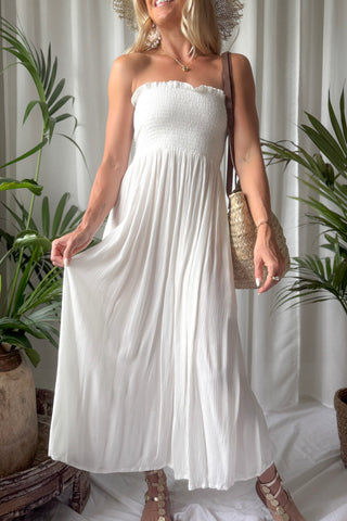 Luro viskoosimekko, valkoinen