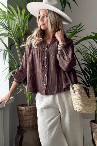 Maisie pellavapaitis, coffee