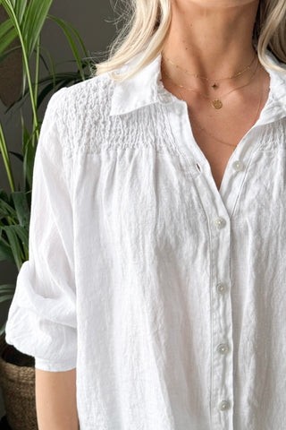 Maisie linen shirt, white