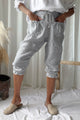 Mameluk linen capris, blue stripe
