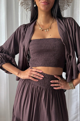 Mandy bandeau top, chocolate